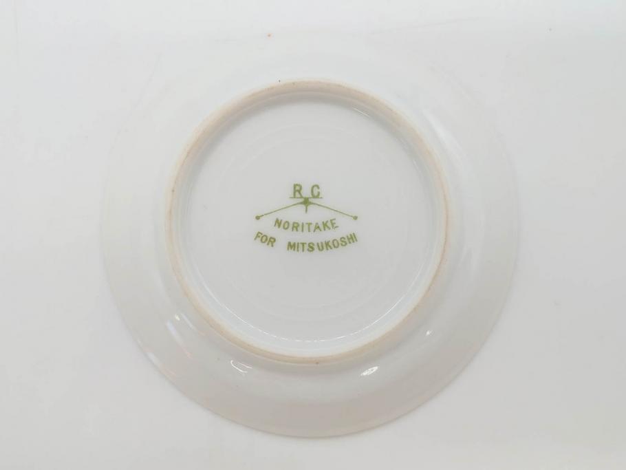 オールドノリタケ　NORITAKE　三越　ヤジロベー印　柔らかい色彩の花のデザインが可愛らしいミニプレート6枚セット(花、フラワー、小皿、豆皿、磁器、洋食器)(R-078524)