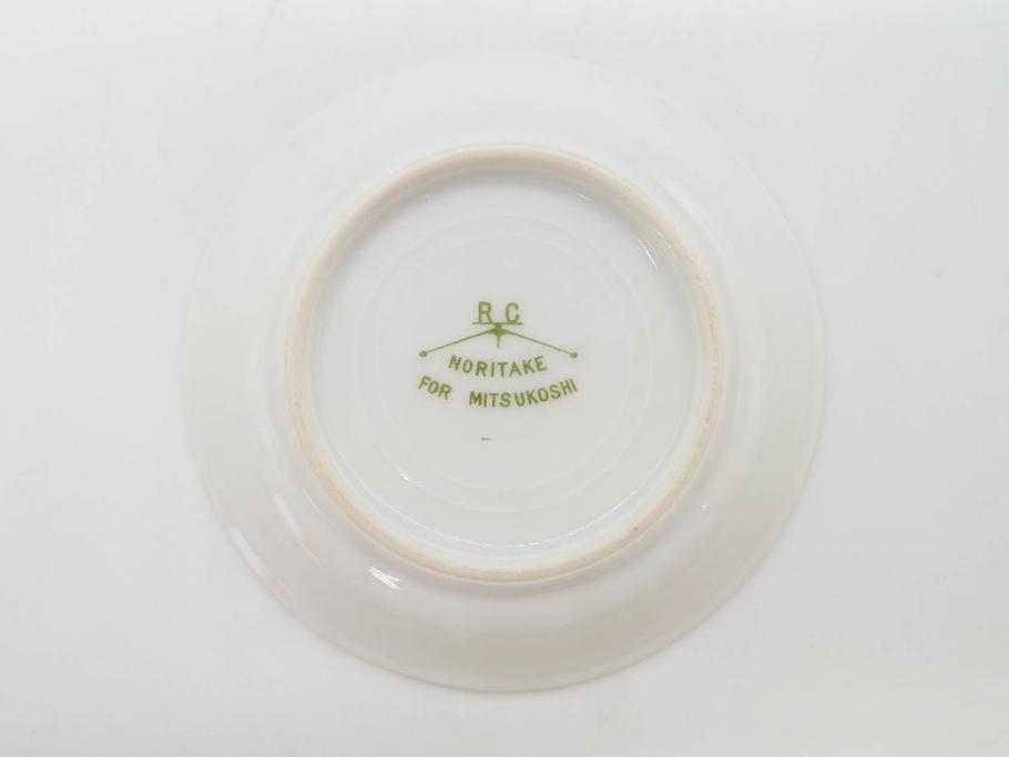 オールドノリタケ　NORITAKE　三越　ヤジロベー印　柔らかい色彩の花のデザインが可愛らしいミニプレート6枚セット(花、フラワー、小皿、豆皿、磁器、洋食器)(R-078524)