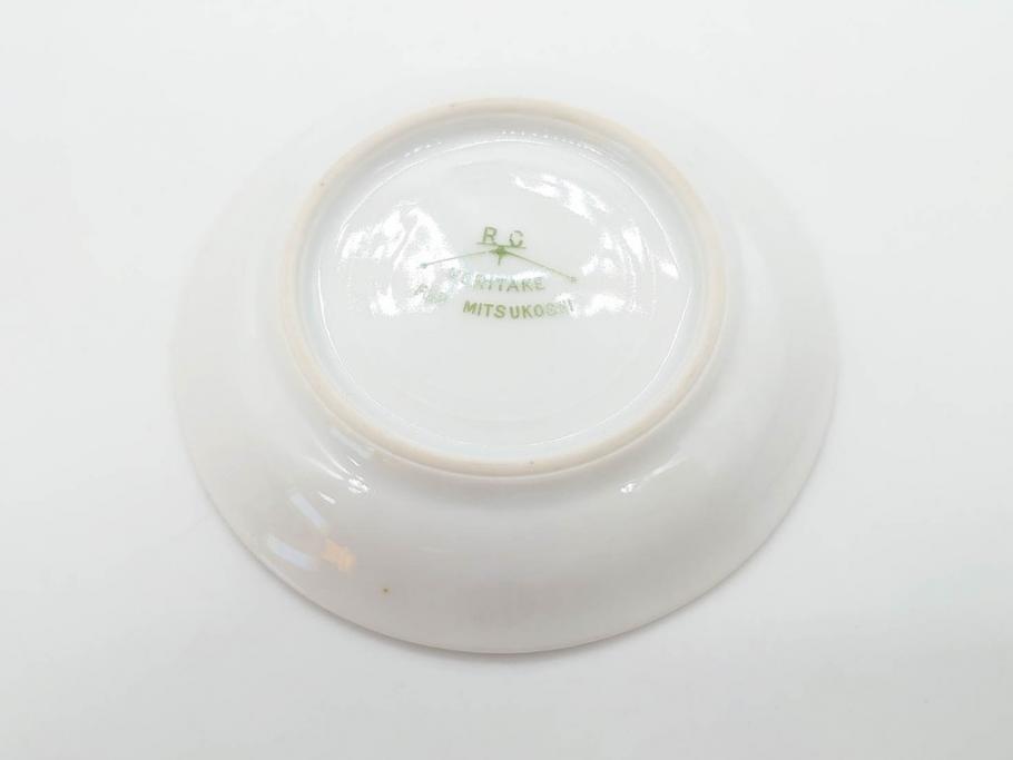 オールドノリタケ　NORITAKE　三越　ヤジロベー印　柔らかい色彩の花のデザインが可愛らしいミニプレート6枚セット(花、フラワー、小皿、豆皿、磁器、洋食器)(R-078524)