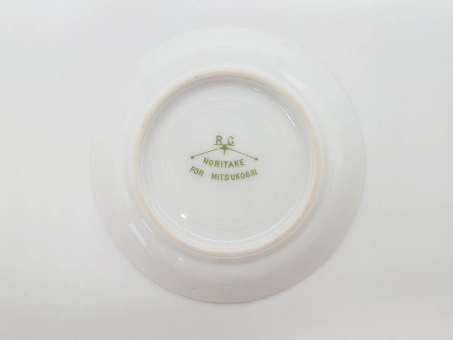 オールドノリタケ　NORITAKE　三越　ヤジロベー印　柔らかい色彩の花のデザインが可愛らしいミニプレート6枚セット(花、フラワー、小皿、豆皿、磁器、洋食器)(R-078524)