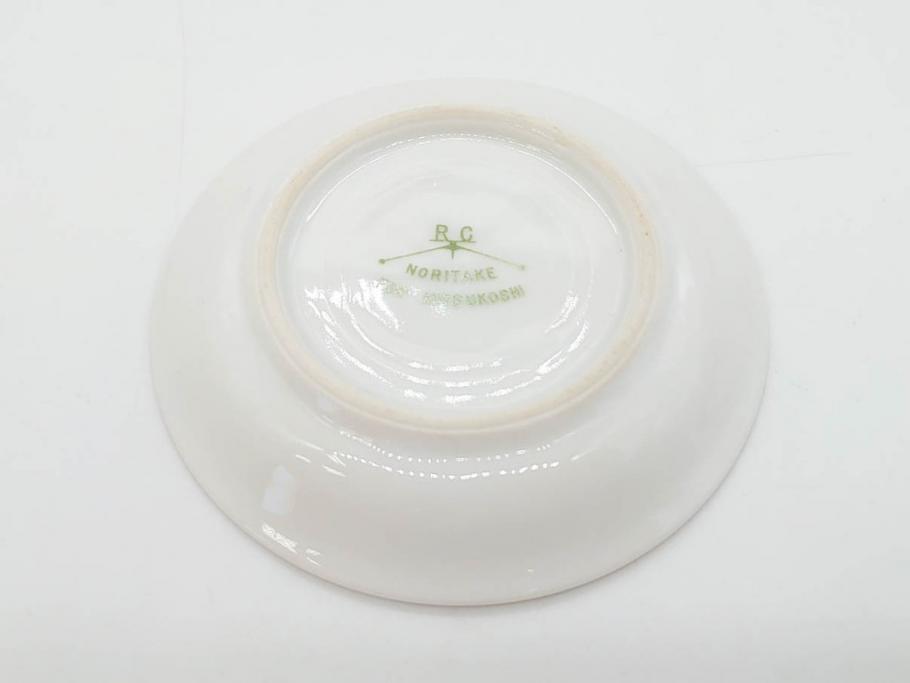 オールドノリタケ　NORITAKE　三越　ヤジロベー印　柔らかい色彩の花のデザインが可愛らしいミニプレート6枚セット(花、フラワー、小皿、豆皿、磁器、洋食器)(R-078631)