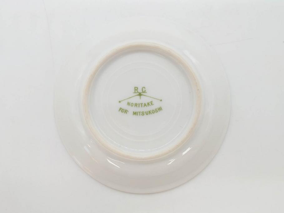 オールドノリタケ　NORITAKE　三越　ヤジロベー印　柔らかい色彩の花のデザインが可愛らしいミニプレート6枚セット(花、フラワー、小皿、豆皿、磁器、洋食器)(R-078631)