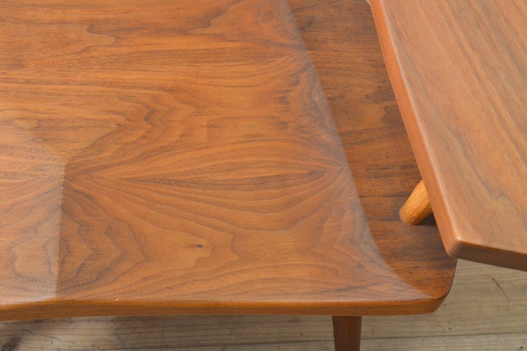 和製ヴィンテージ　ジョージナカシマ　LOUNGE ARM(ラウンジアーム)　One Arm(ワンアーム、片肘)　CN103　桜製作所　モダンに洗練された左アーム付きラウンジチェア(ジョージ・ナカシマ、イス、椅子、板座チェア、ビンテージ)(R-058614)