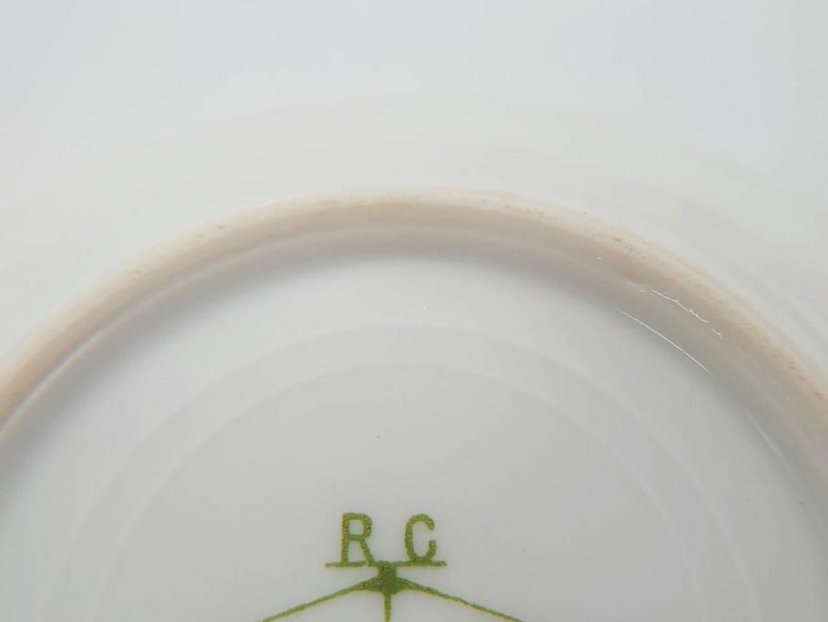 オールドノリタケ　NORITAKE　三越　ヤジロベー印　柔らかい色彩の花のデザインが可愛らしいミニプレート6枚セット(花、フラワー、小皿、豆皿、磁器、洋食器)(R-078631)
