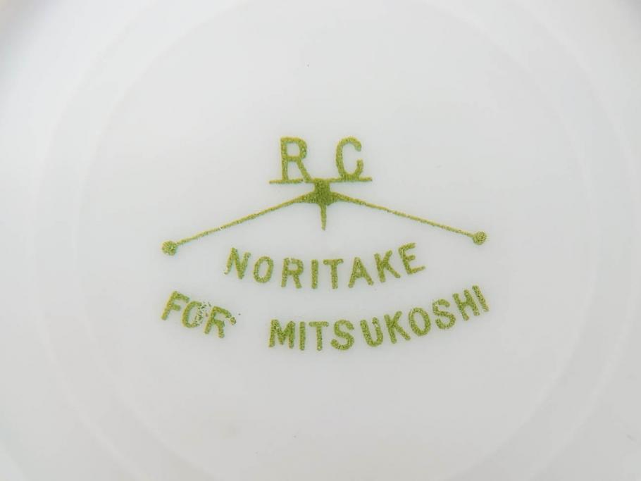オールドノリタケ　NORITAKE　三越　ヤジロベー印　柔らかい色彩の花のデザインが可愛らしいミニプレート6枚セット(花、フラワー、小皿、豆皿、磁器、洋食器)(R-078631)