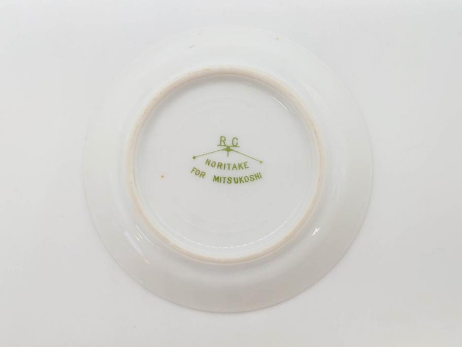 オールドノリタケ　NORITAKE　三越　ヤジロベー印　柔らかい色彩の花のデザインが可愛らしいミニプレート6枚セット(花、フラワー、小皿、豆皿、磁器、洋食器)(R-078631)