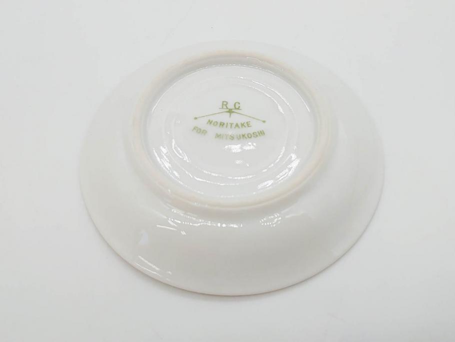 オールドノリタケ　NORITAKE　三越　ヤジロベー印　柔らかい色彩の花のデザインが可愛らしいミニプレート6枚セット(花、フラワー、小皿、豆皿、磁器、洋食器)(R-078631)