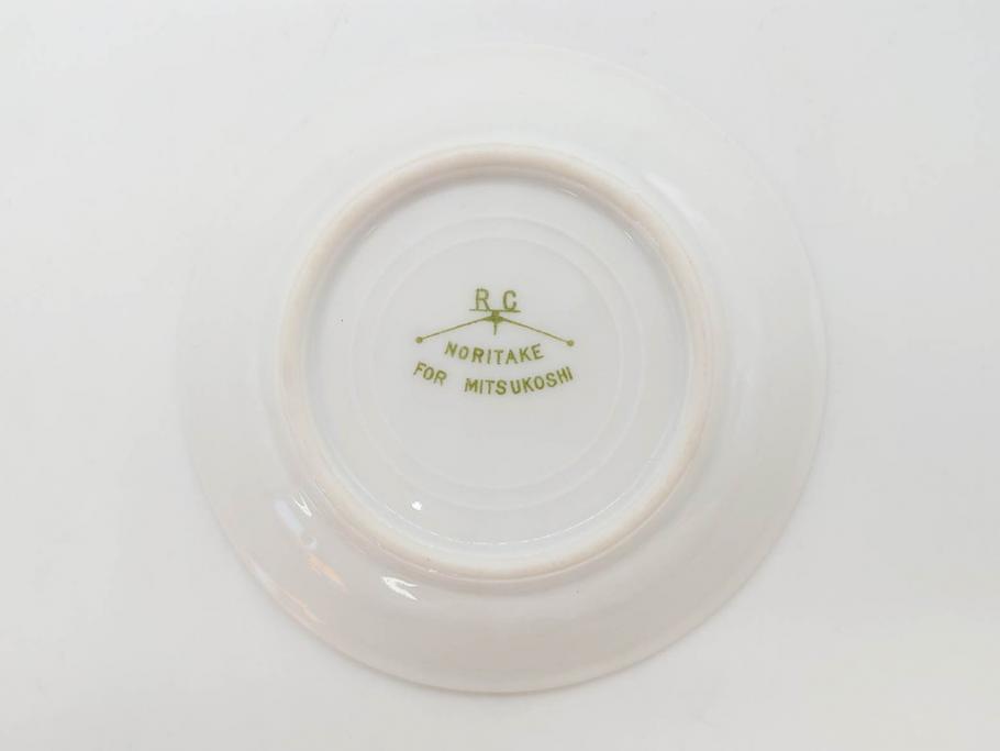 オールドノリタケ　NORITAKE　三越　ヤジロベー印　柔らかい色彩の花のデザインが可愛らしいミニプレート6枚セット(花、フラワー、小皿、豆皿、磁器、洋食器)(R-078631)