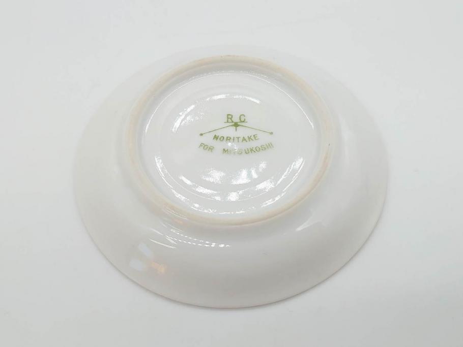 オールドノリタケ　NORITAKE　三越　ヤジロベー印　柔らかい色彩の花のデザインが可愛らしいミニプレート6枚セット(花、フラワー、小皿、豆皿、磁器、洋食器)(R-078631)