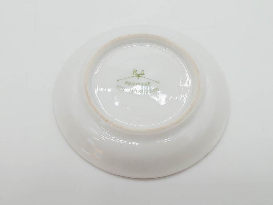 オールドノリタケ　NORITAKE　三越　ヤジロベー印　柔らかい色彩の花のデザインが可愛らしいミニプレート6枚セット(花、フラワー、小皿、豆皿、磁器、洋食器)(R-078631)