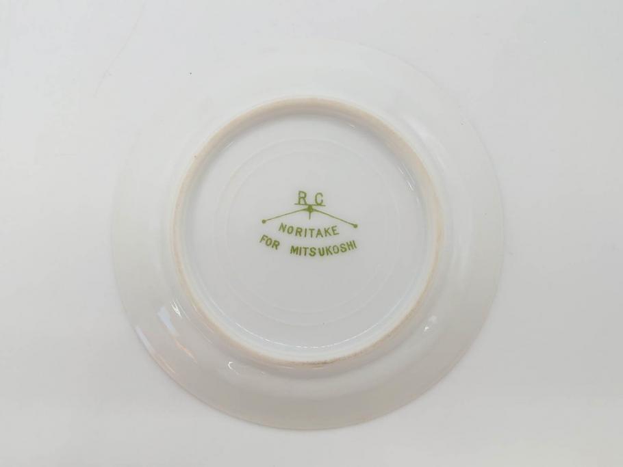 オールドノリタケ　NORITAKE　三越　ヤジロベー印　柔らかい色彩の花のデザインが可愛らしいミニプレート6枚セット(花、フラワー、小皿、豆皿、磁器、洋食器)(R-078631)