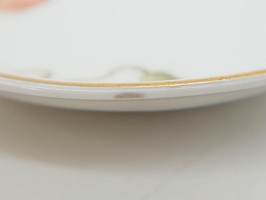 オールドノリタケ　NORITAKE　三越　ヤジロベー印　柔らかい色彩の花のデザインが可愛らしいミニプレート6枚セット(花、フラワー、小皿、豆皿、磁器、洋食器)(R-078631)
