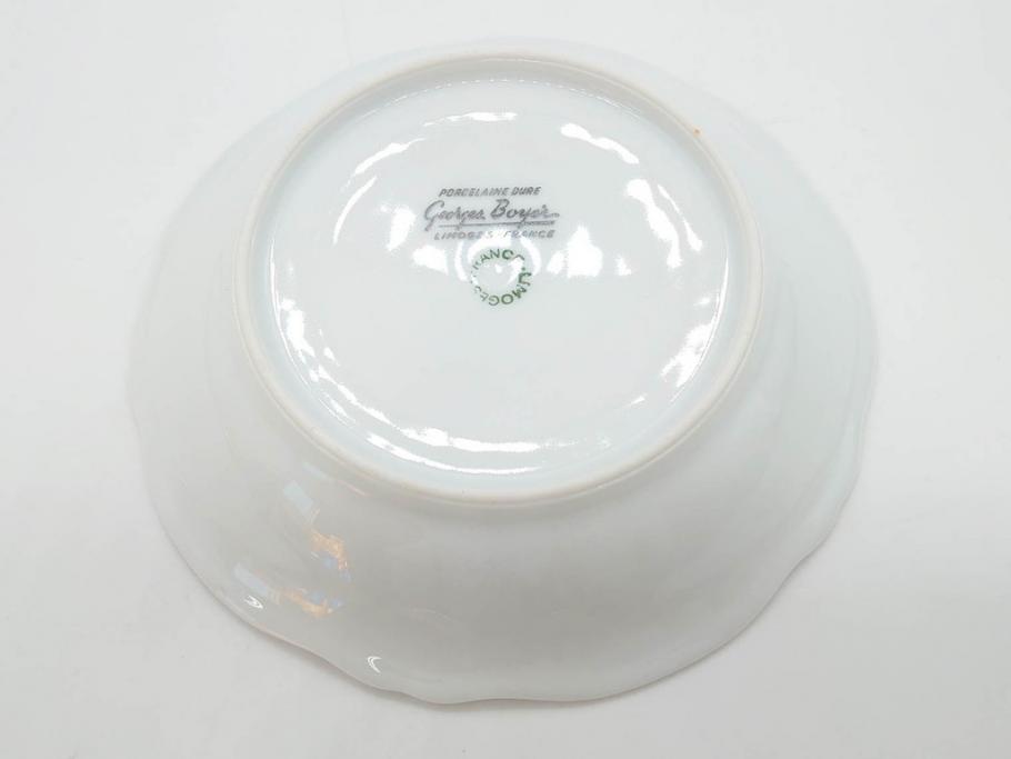 フランス　LIMOGES(リモージュ)　Georges Boyer(ジョルジュ ボワイエ)　バラの絵付けが上品なプレート5枚セット(薔薇、ローズ、磁器、金彩、深皿、小皿、洋食器)(R-078633)