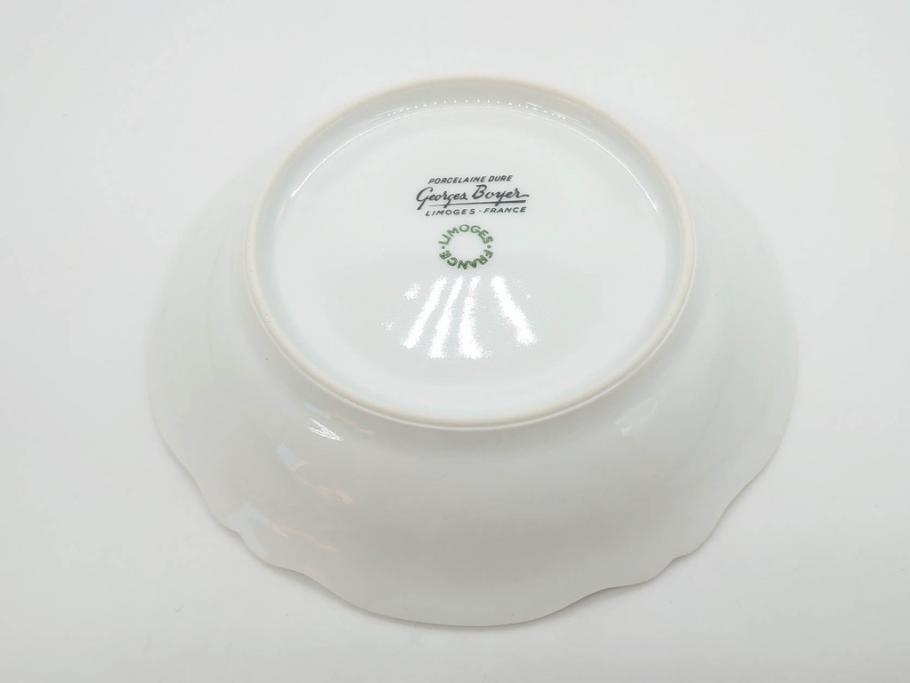 フランス　LIMOGES(リモージュ)　Georges Boyer(ジョルジュ ボワイエ)　バラの絵付けが上品なプレート5枚セット(薔薇、ローズ、磁器、金彩、深皿、小皿、洋食器)(R-078635)