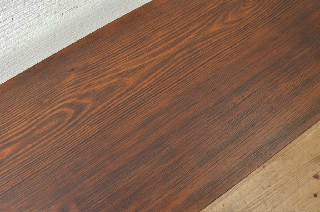 アンティーク家具　☆古い一枚板の鉄脚テーブル1　(机、作業台)