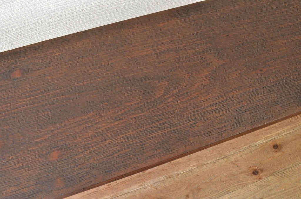 アンティーク家具　古い一枚板の鉄脚テーブル6　(机、作業台)