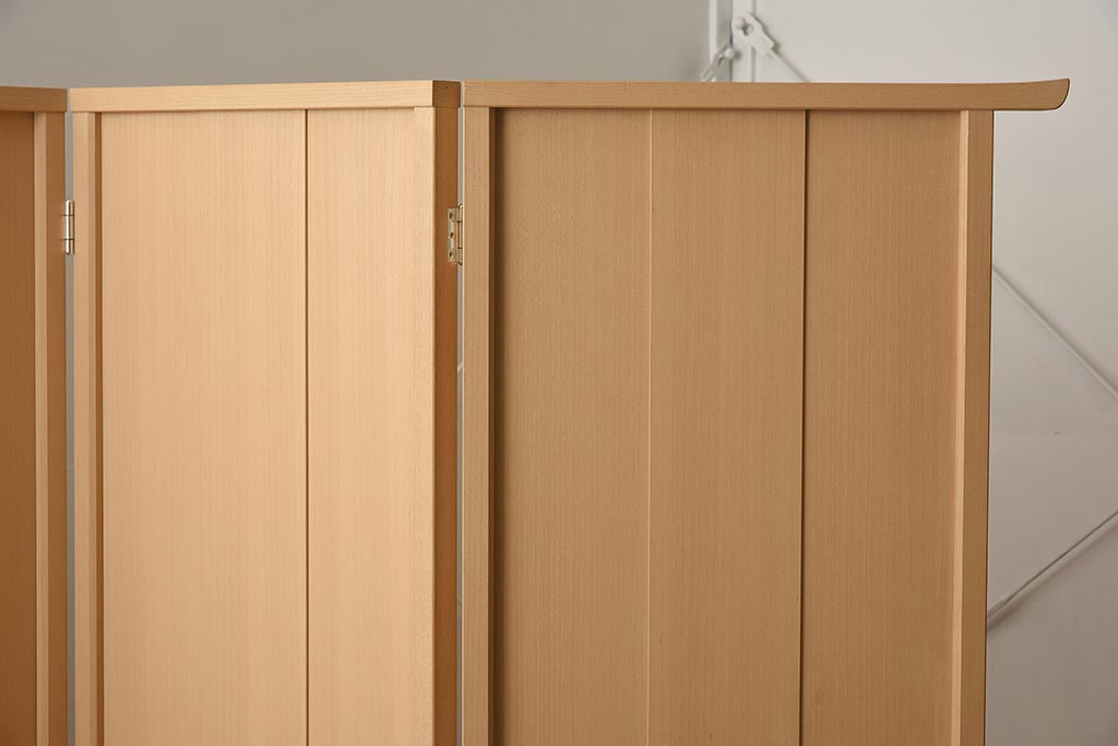 在庫未使用品　IDC大塚家具　松創　やすらぎ　桐材　4面衝立(パーテーション、工芸家具)(定価約216万円)(R-041684)