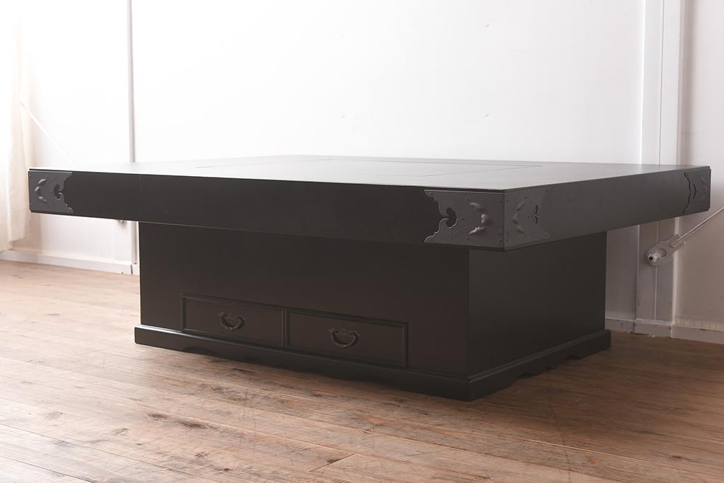 在庫未使用品　IDC大塚家具　欅産業　KSO-01　和モダンな炉付きセンターテーブル(座卓、火鉢)(定価約53万5千円)(R-041749)