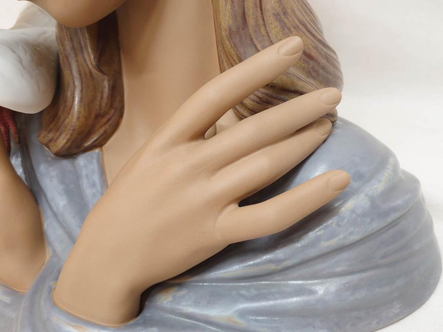 スペイン　リヤドロ　LLADRO　平和の思想　THOUGHTS OF PEACE　約37cm　細部まで丁寧につくられた優美で華麗なフィギュリン(陶器人形、置物、オブジェ、女の子、鳩、箱付き)(R-072476)