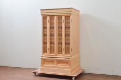 ラフジュ工房オリジナル　古金具リメイク　前板栗材　ヒノキ材　フラップダウン扉が使いやすい和モダンなコーナーテレビ台(キャビネット、テレビボード、収納棚)(R-044727)