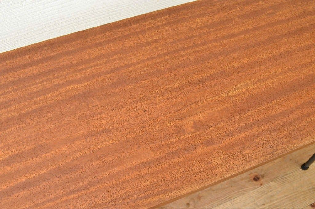 アンティーク家具　古い一枚板の鉄脚テーブル12　(机、作業台)