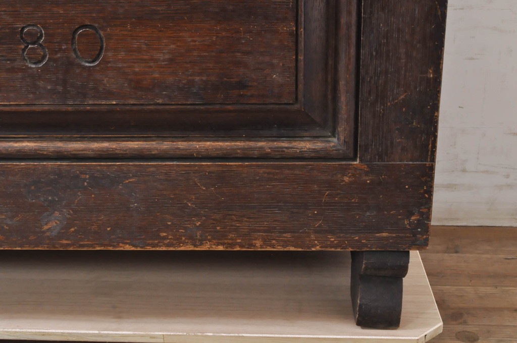 イギリスアンティーク　希少　1780年代　歴史的価値のあるオーク材コファ(ブランケットボックス、コファー、ベンチチェスト、収納箱、英国)(R-071053)