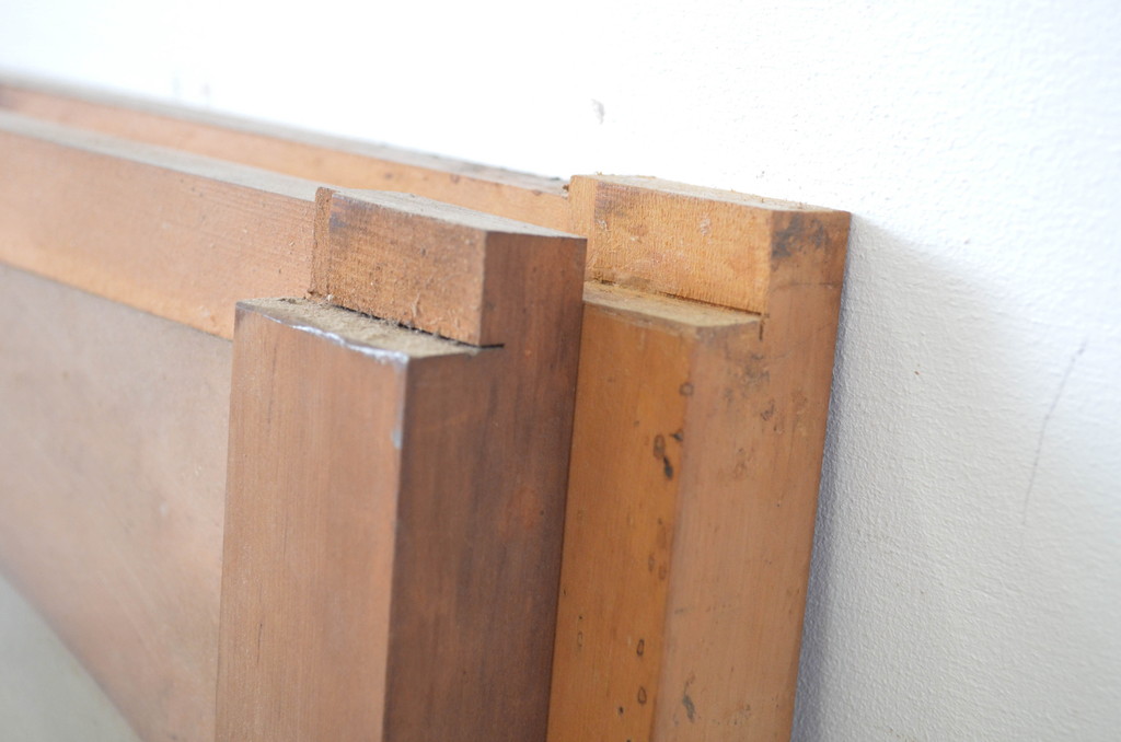 アンティーク建具　アーチデザインがお洒落なガラス窓2枚セット(ガラス戸、引き戸)(R-064560)