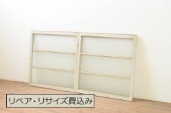 ビンテージ建具　ディスプレイとしてもおすすめなステンドグラスFIX窓1枚(ヴィンテージ、引き戸、ガラス戸、ガラス窓、ガラス扉、フィックス、嵌め殺し)(R-069214)