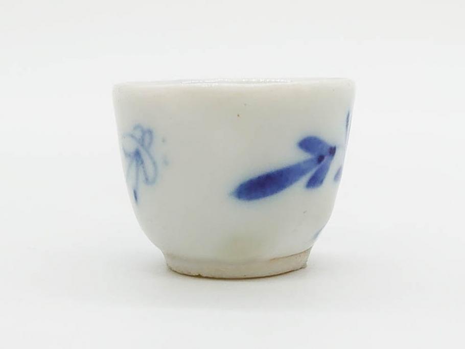 江戸〜明治期　古伊万里　雛道具　繊細に絵付けされたミニチュア和食器15点セット(染付、和食器、和皿、豆皿、変形皿、磁器、ひな祭り、ままごと、湯呑)(R-078641)