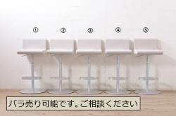 中古　超美品　オカムラ(OKAMURA)　医療福祉用　円盤脚　抗菌　丸みのあるフォルムがかわいらしいスツール(丸椅子、回転椅子、イス)(定価約62000円)(R-066193)
