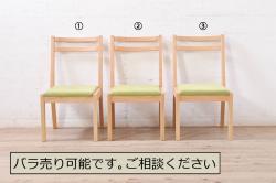 ヴィンテージ家具　ヨーロッパビンテージ　使い込まれた風合いが魅力のスクールチェア(キッズチェア、鉄脚チェア、椅子)(3)
