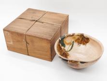 時代物　乾山銘　茶碗　約22cm　7.2寸　瓢箪のデザインが目を引く菓子器(尾形乾山、お茶碗、茶陶、茶道具、直物、和食器、七寸二分、共箱付き)(R-078645)