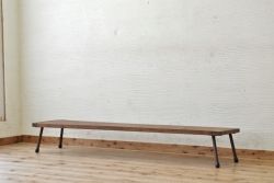 アンティーク家具　★天板一枚板鉄脚アンティークローテーブル5(机)