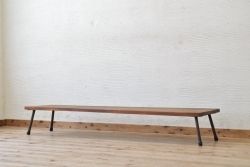 アンティーク家具　★天板一枚板鉄脚アンティークローテーブル7(机)