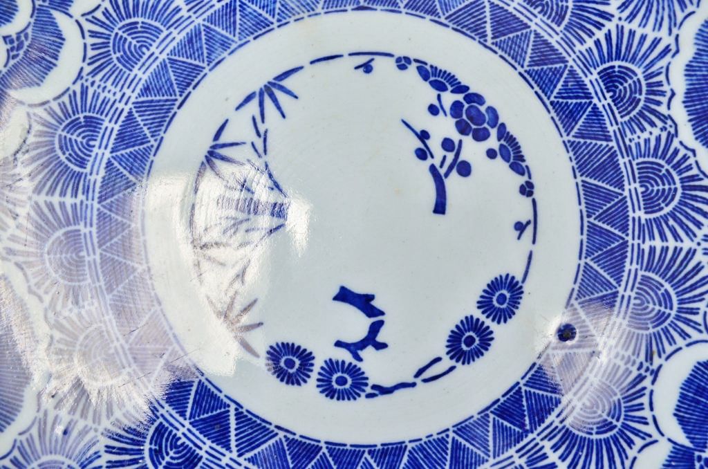 大正〜昭和初期　古い皿3枚セット　磁器