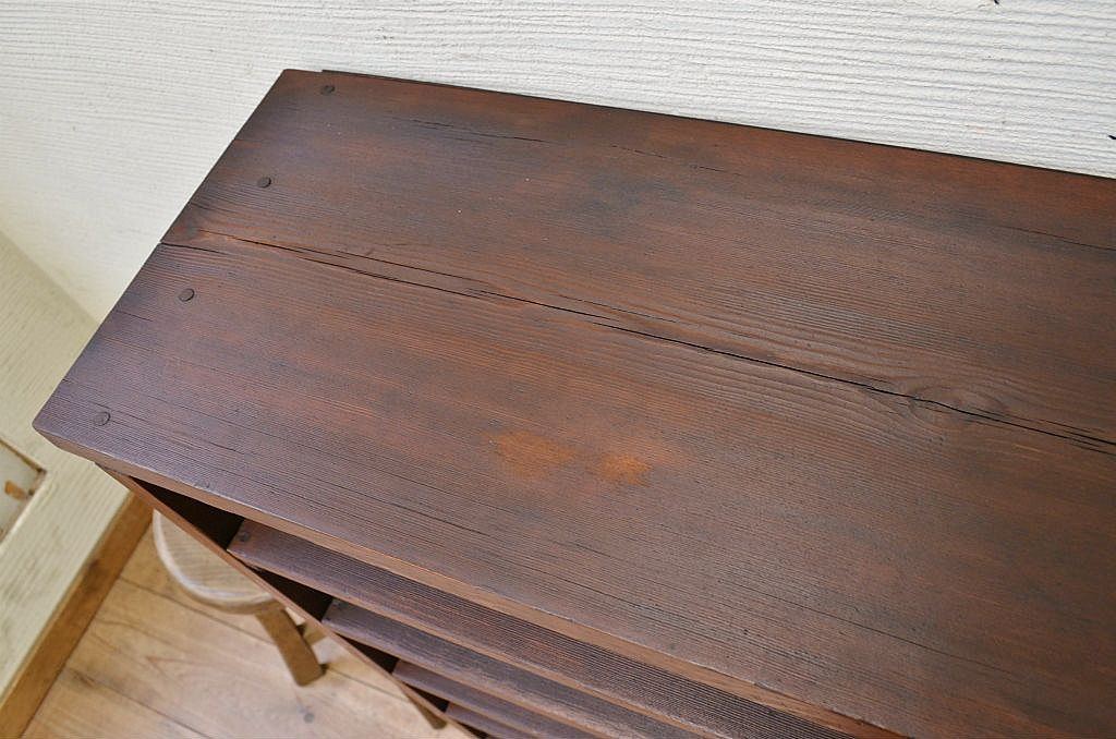 アンティーク家具　★古い木のアンティーク下駄箱(飾り棚)