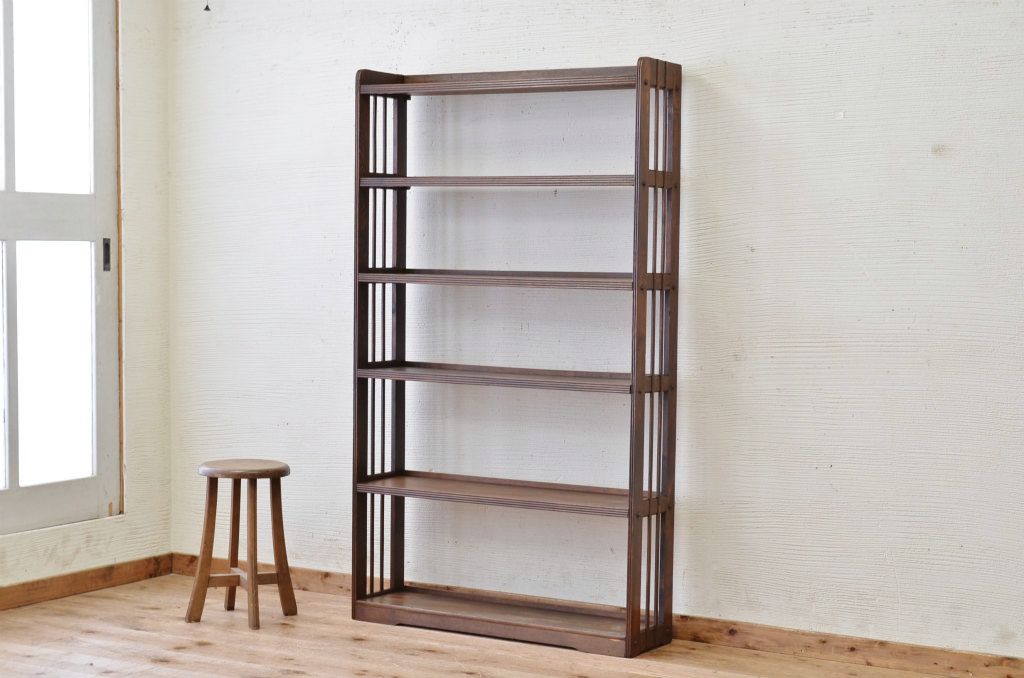 アンティーク家具　★古い木のアンティーク本棚(飾り棚)