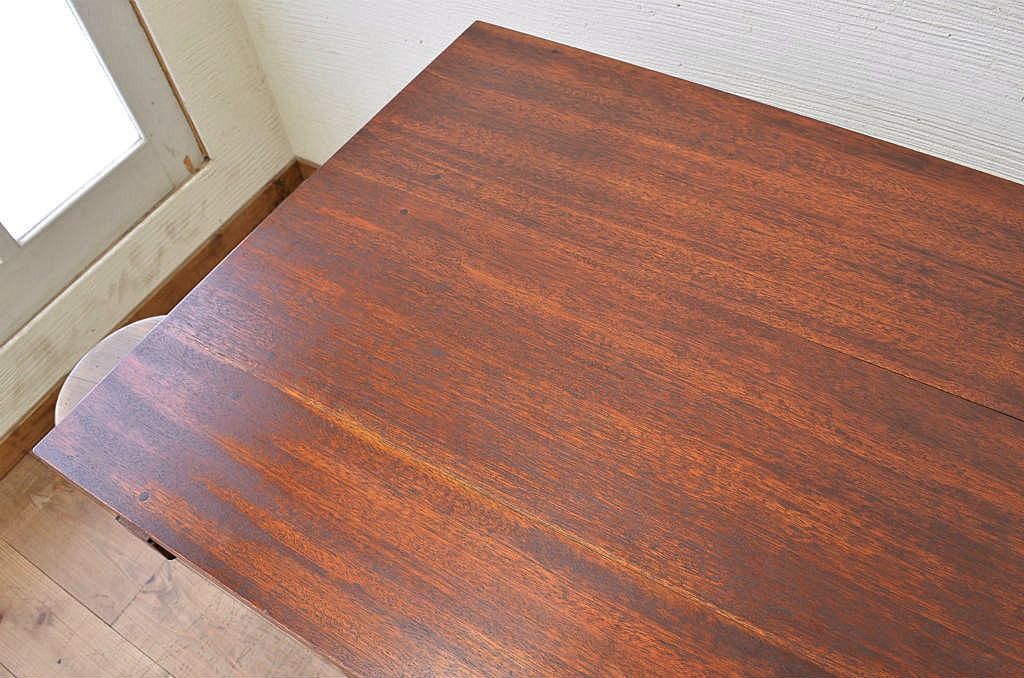 アンティーク家具　古い木のシンプルなアンティーク作業台(テーブル)