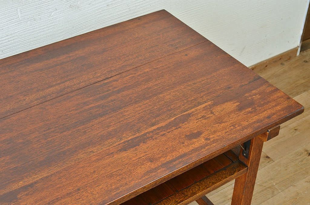 アンティーク家具　古い木のシンプルなアンティーク作業台(テーブル)
