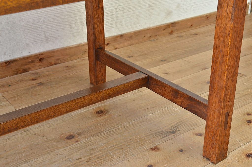 アンティーク家具　古い木のシンプルなアンティーク作業台(テーブル)