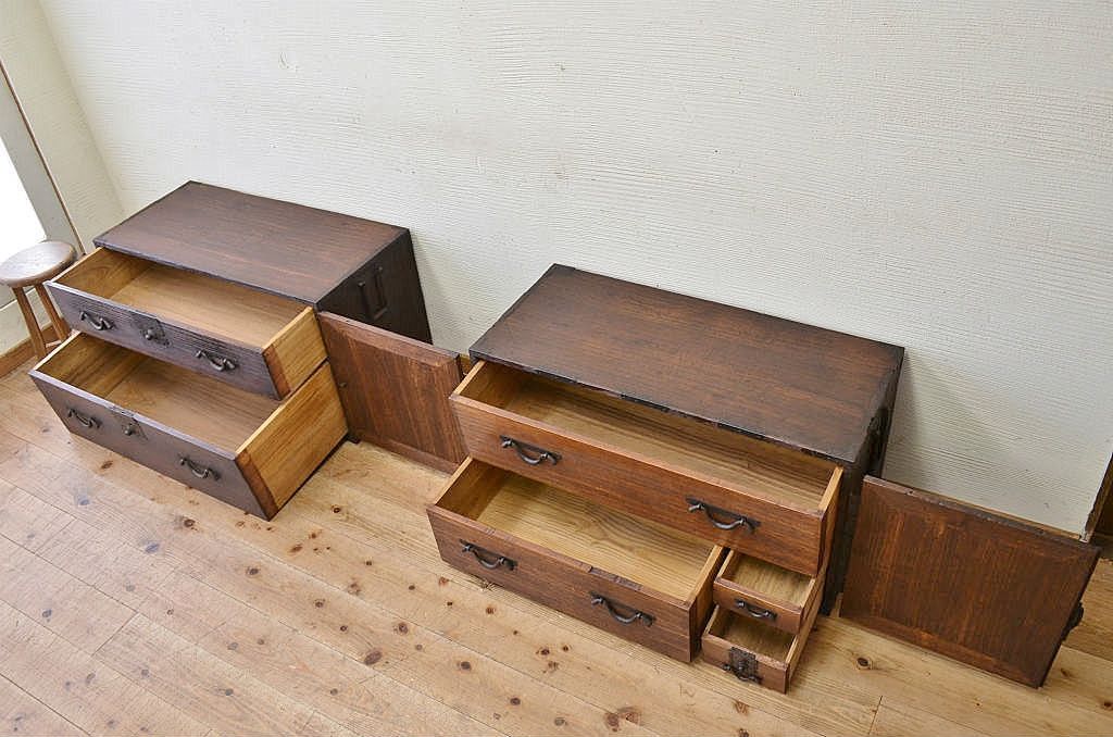 アンティーク家具　☆古民具　骨董　江戸期観音開き時代箪笥