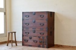 アンティーク家具　☆古民具　味のある二段重ね時代箪笥2
