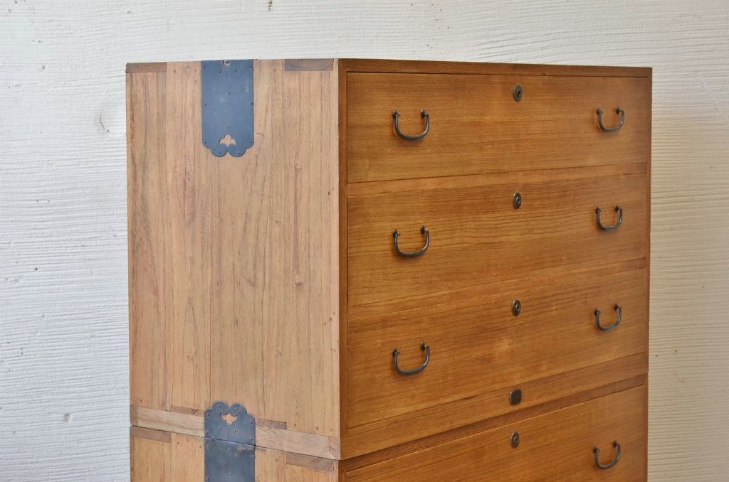 ☆極上美品!総桐二段重ね時代箪笥(桐箪笥、桐たんす)