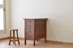 アンティーク家具　アンティークサイドテーブル(袖引き出し)