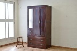 美品!古い欅材の漆の綺麗なワードローブ(洋服箪笥)