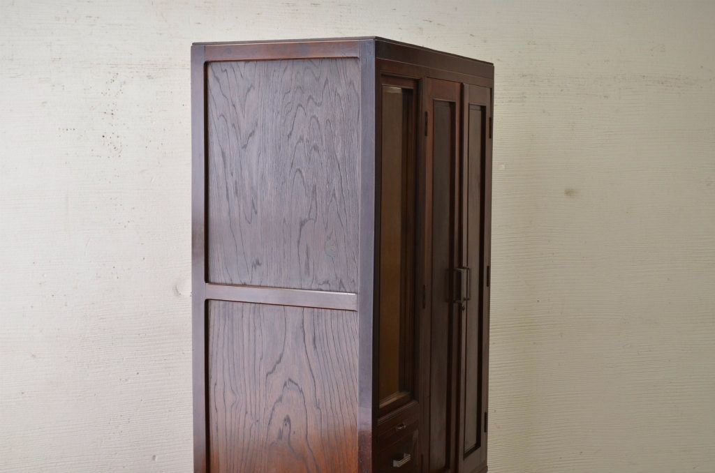 美品!古い欅材の漆の綺麗なワードローブ(洋服箪笥)