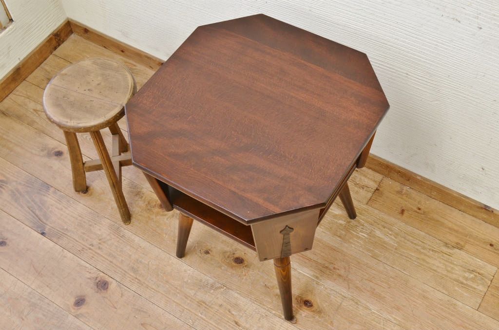 飛騨産業 キツツキマーク octagon table カフェテーブル