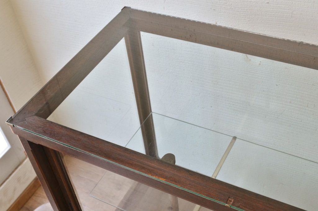 アンティーク家具　古いタバコ屋の大きな鉄脚ガラスケース(ショーケース)
