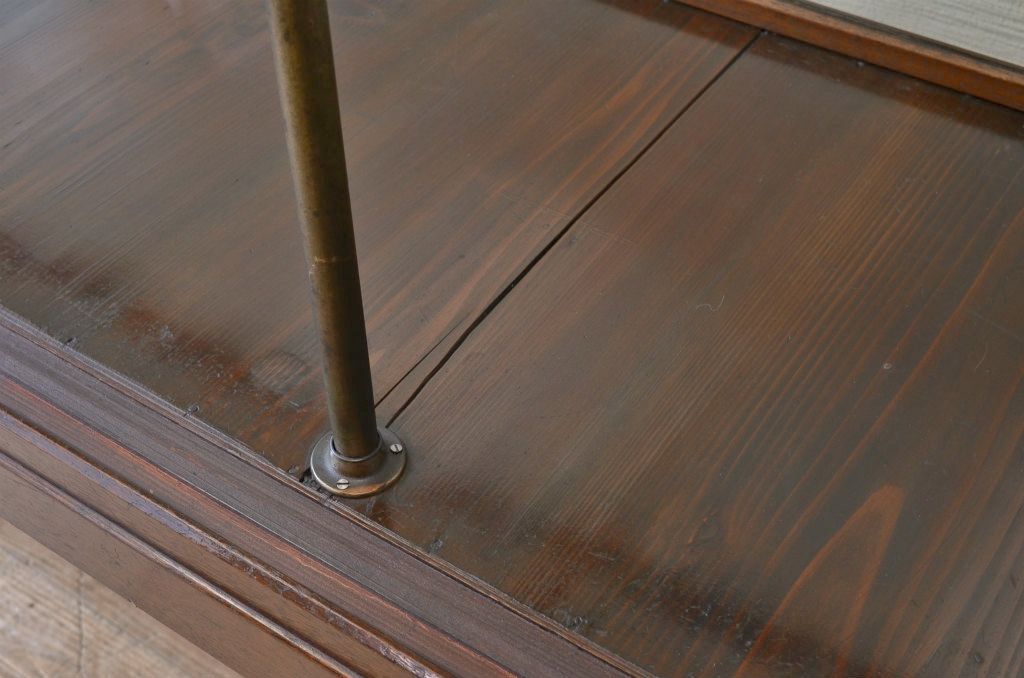 アンティーク家具　古いタバコ屋の大きな鉄脚ガラスケース(ショーケース)