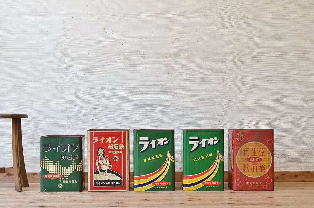 アンティーク雑貨　レトロな粉石けん一斗缶5個セット